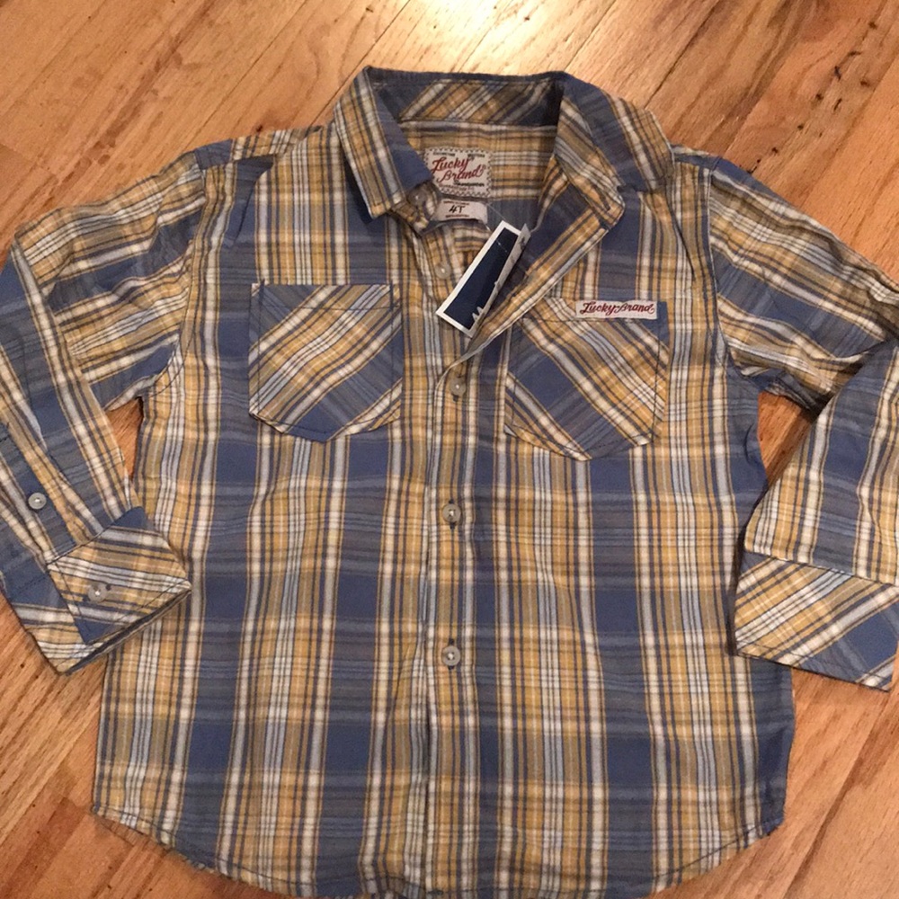Lucky brand boys button down plaid shirt size 4t